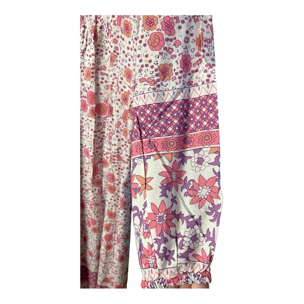 R.Vivimos Women's Floral Print Retro V Neck Tassel Bohemian Midi Dress Size XS - Picture 4 of 9
